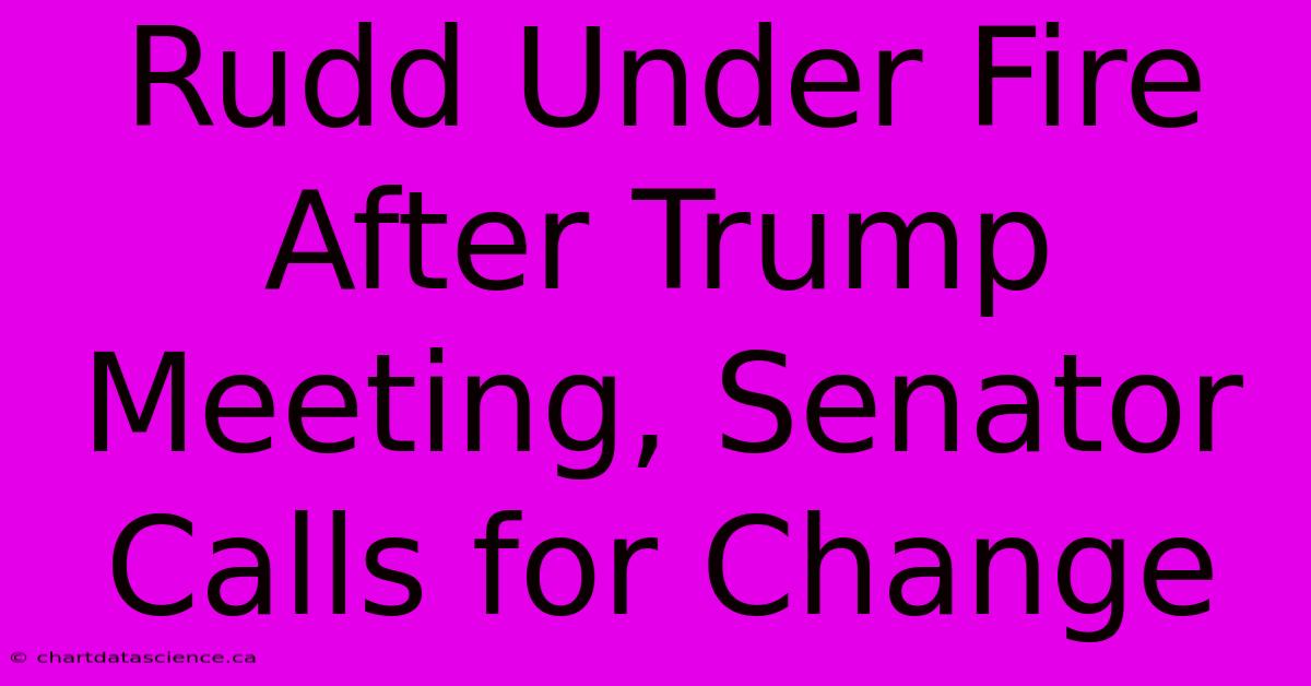 Rudd Under Fire After Trump Meeting, Senator Calls For Change