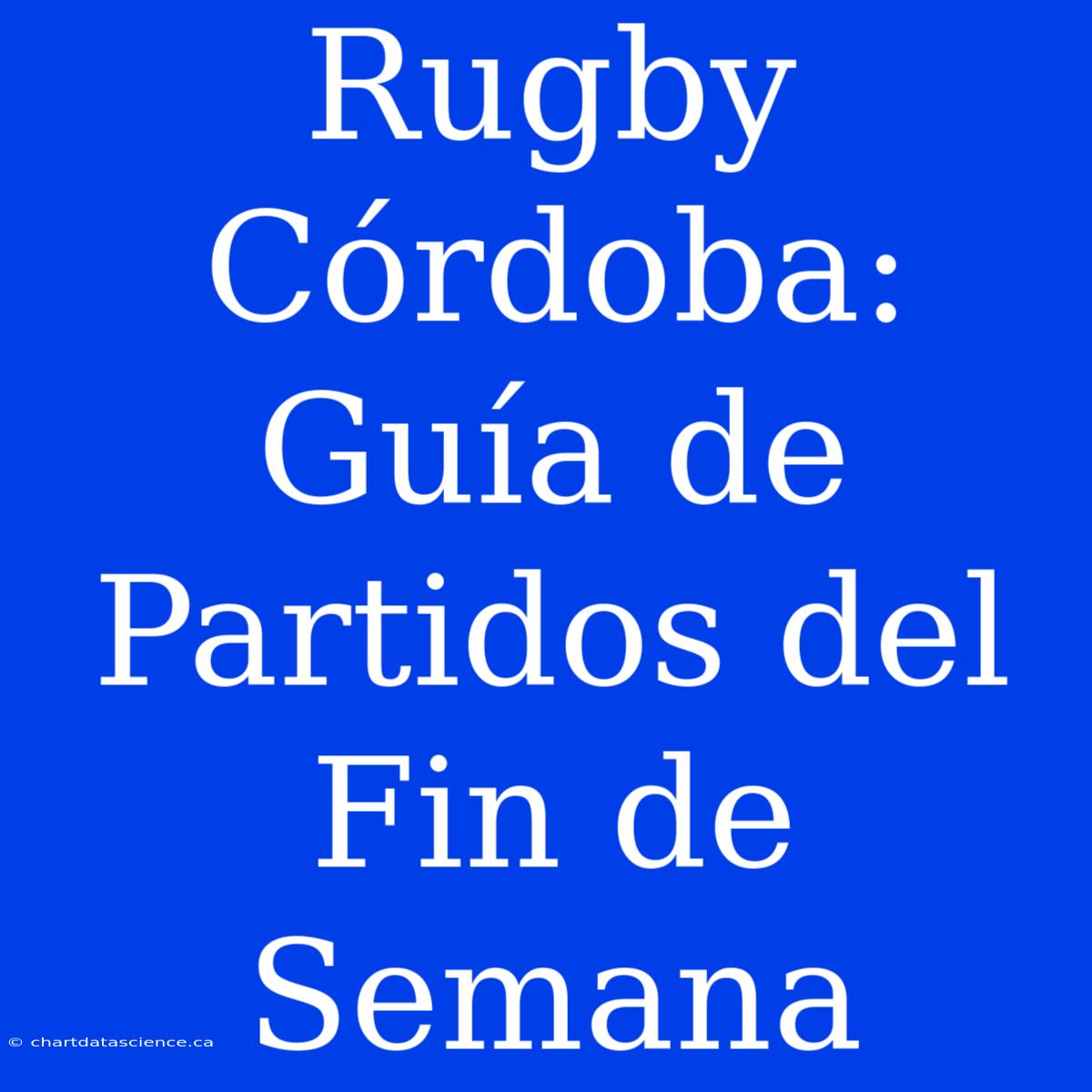 Rugby Córdoba: Guía De Partidos Del Fin De Semana