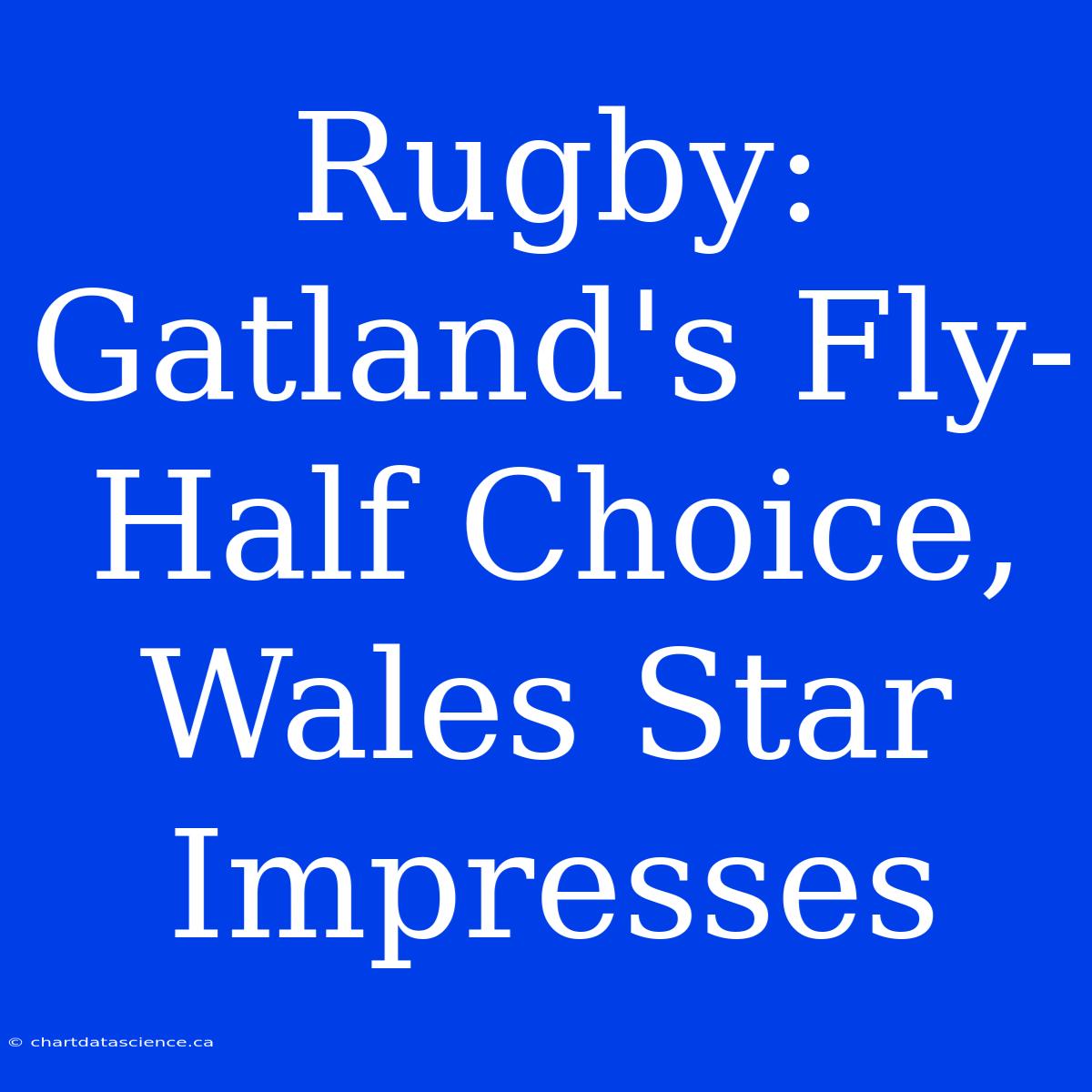 Rugby: Gatland's Fly-Half Choice, Wales Star Impresses