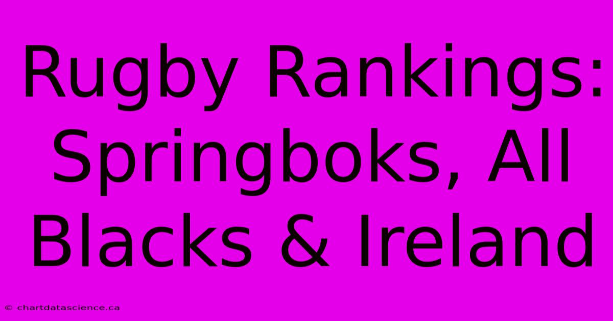 Rugby Rankings: Springboks, All Blacks & Ireland