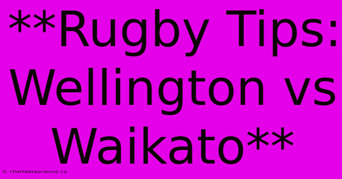 **Rugby Tips: Wellington Vs Waikato**