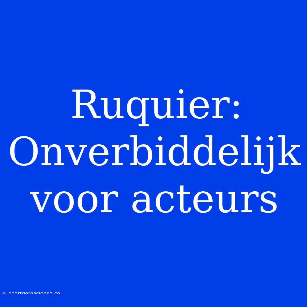 Ruquier: Onverbiddelijk Voor Acteurs