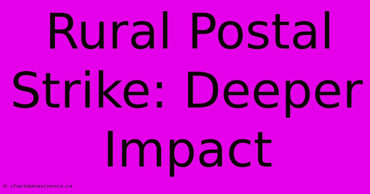 Rural Postal Strike: Deeper Impact