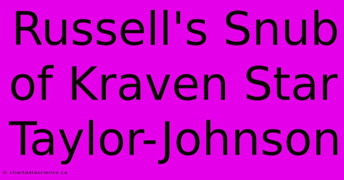 Russell's Snub Of Kraven Star Taylor-Johnson