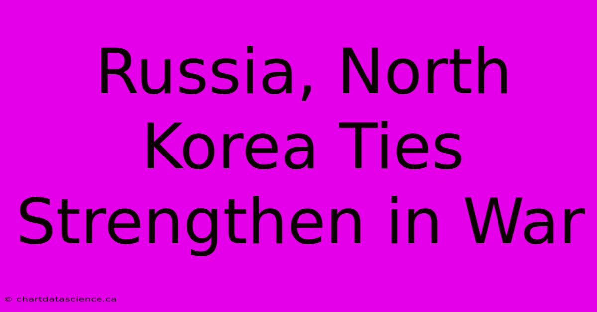 Russia, North Korea Ties Strengthen In War