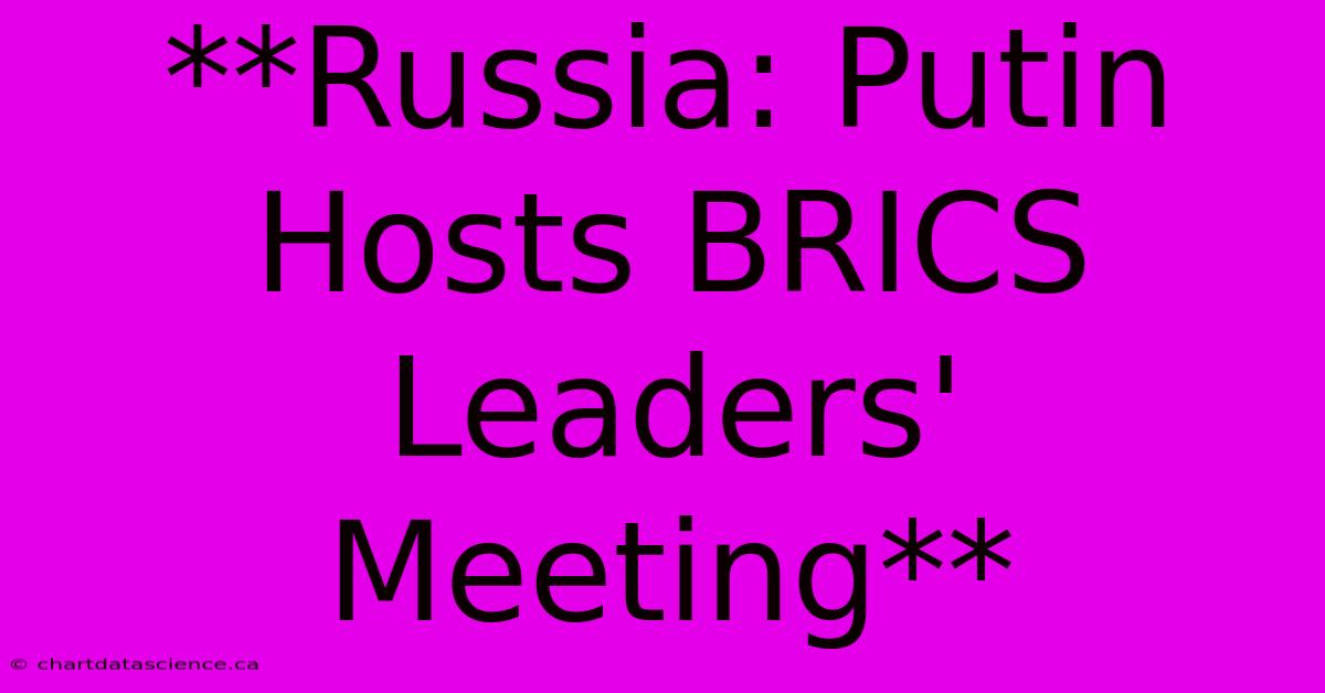 **Russia: Putin Hosts BRICS Leaders' Meeting**