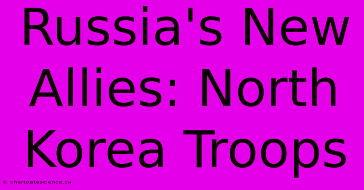 Russia's New Allies: North Korea Troops