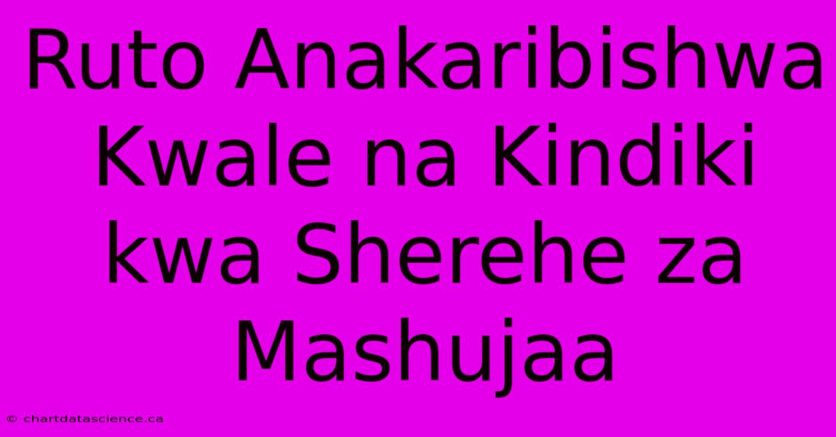 Ruto Anakaribishwa Kwale Na Kindiki Kwa Sherehe Za Mashujaa