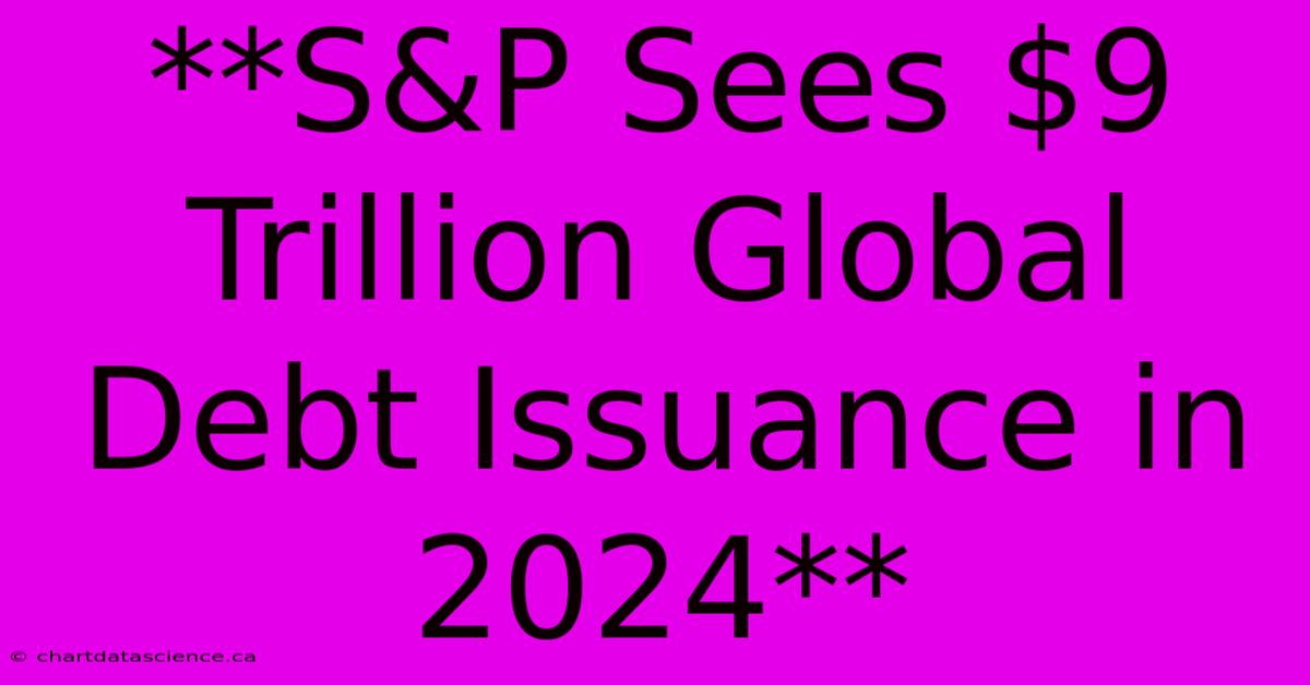 **S&P Sees $9 Trillion Global Debt Issuance In 2024** 