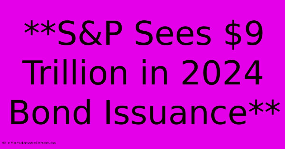 **S&P Sees $9 Trillion In 2024 Bond Issuance** 