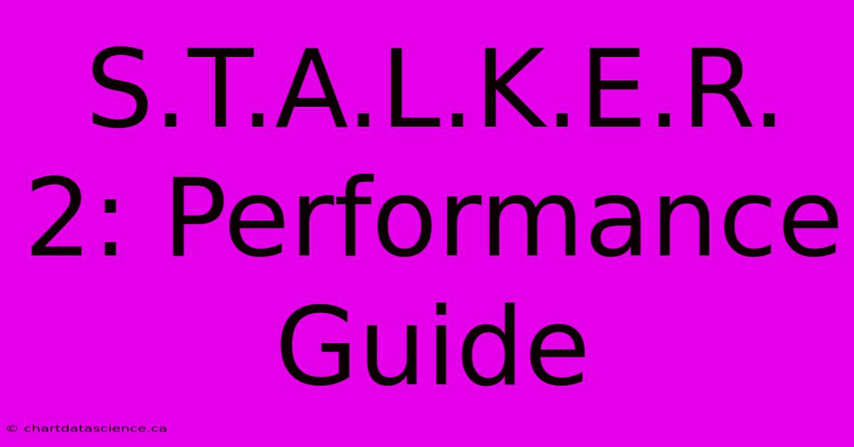 S.T.A.L.K.E.R. 2: Performance Guide