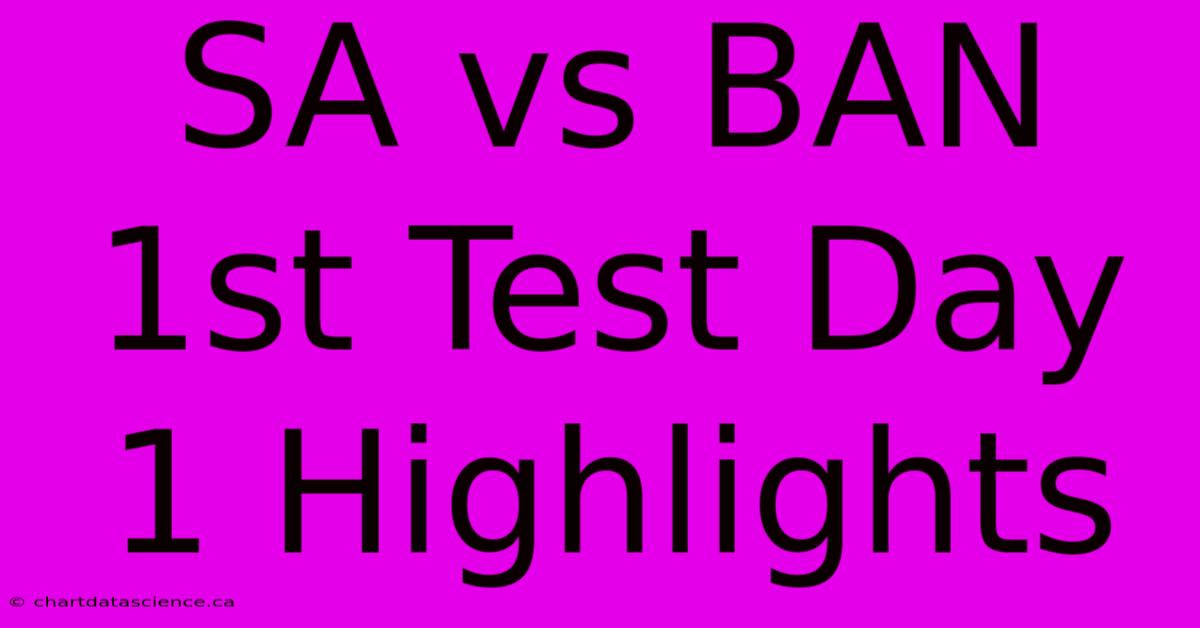 SA Vs BAN 1st Test Day 1 Highlights