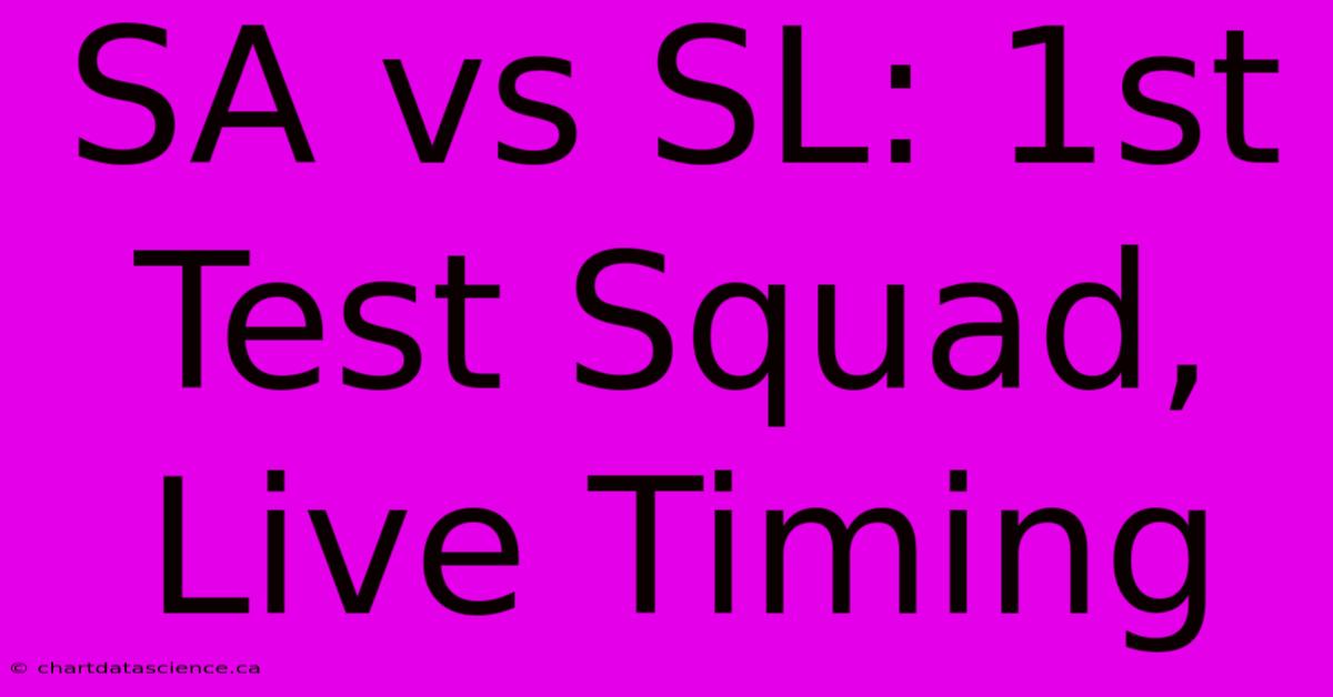 SA Vs SL: 1st Test Squad, Live Timing