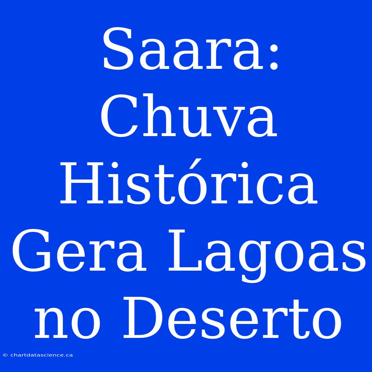 Saara: Chuva Histórica Gera Lagoas No Deserto