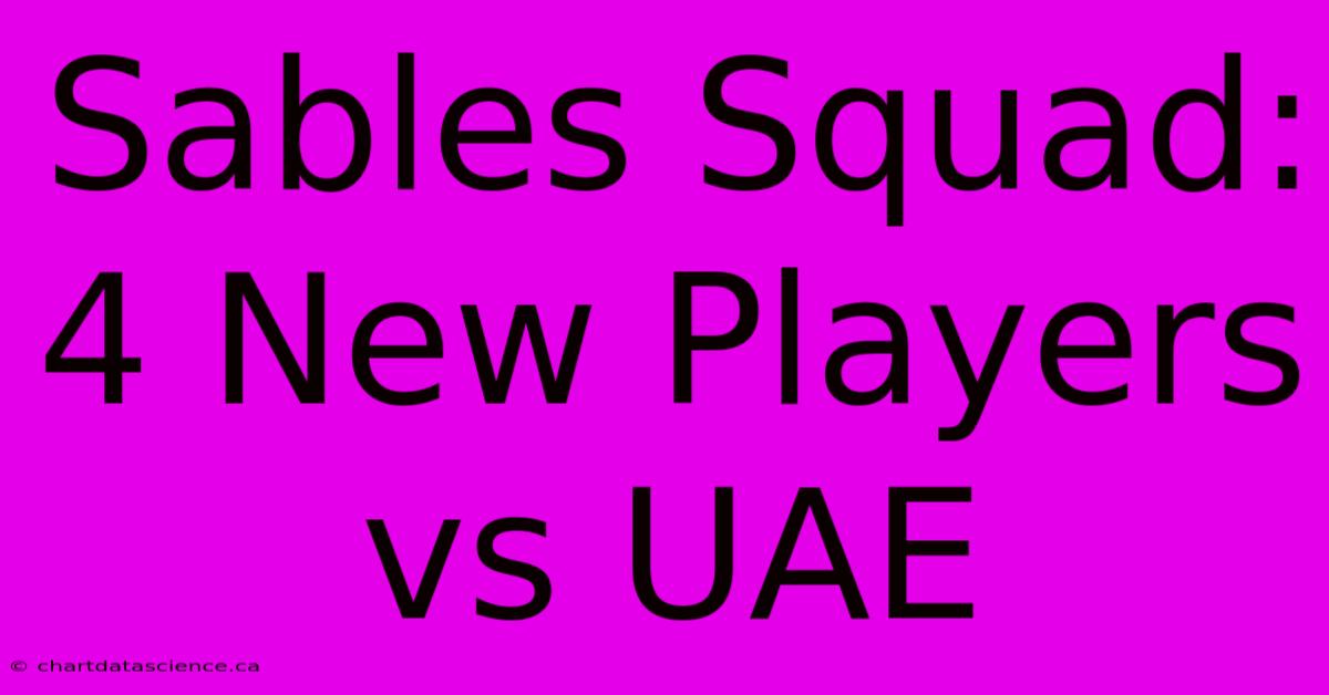 Sables Squad: 4 New Players Vs UAE