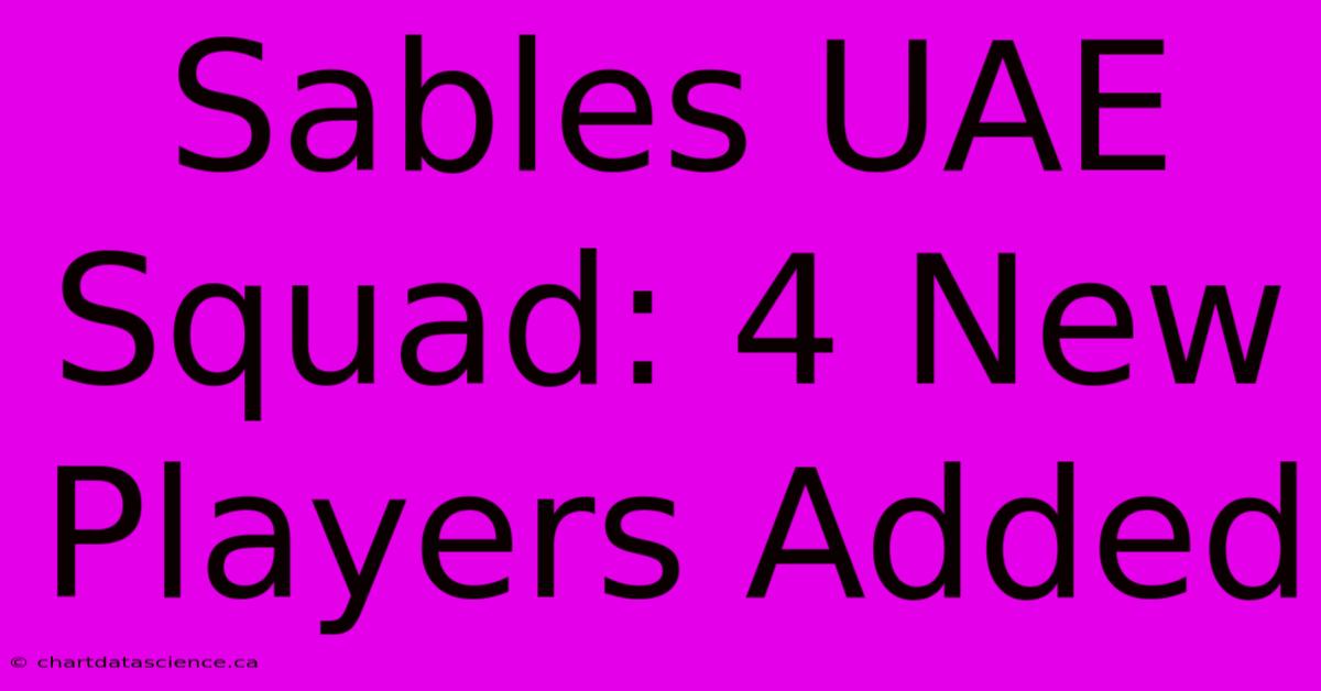 Sables UAE Squad: 4 New Players Added 