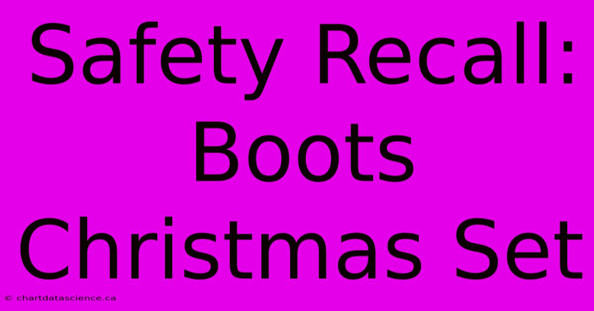 Safety Recall: Boots Christmas Set