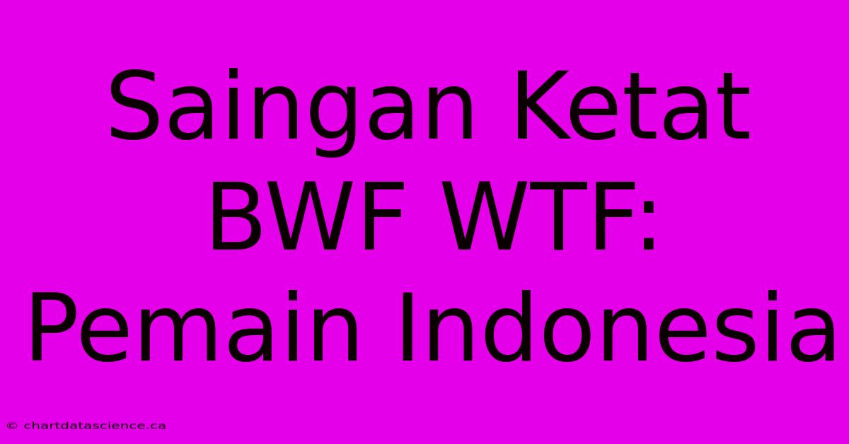 Saingan Ketat BWF WTF: Pemain Indonesia