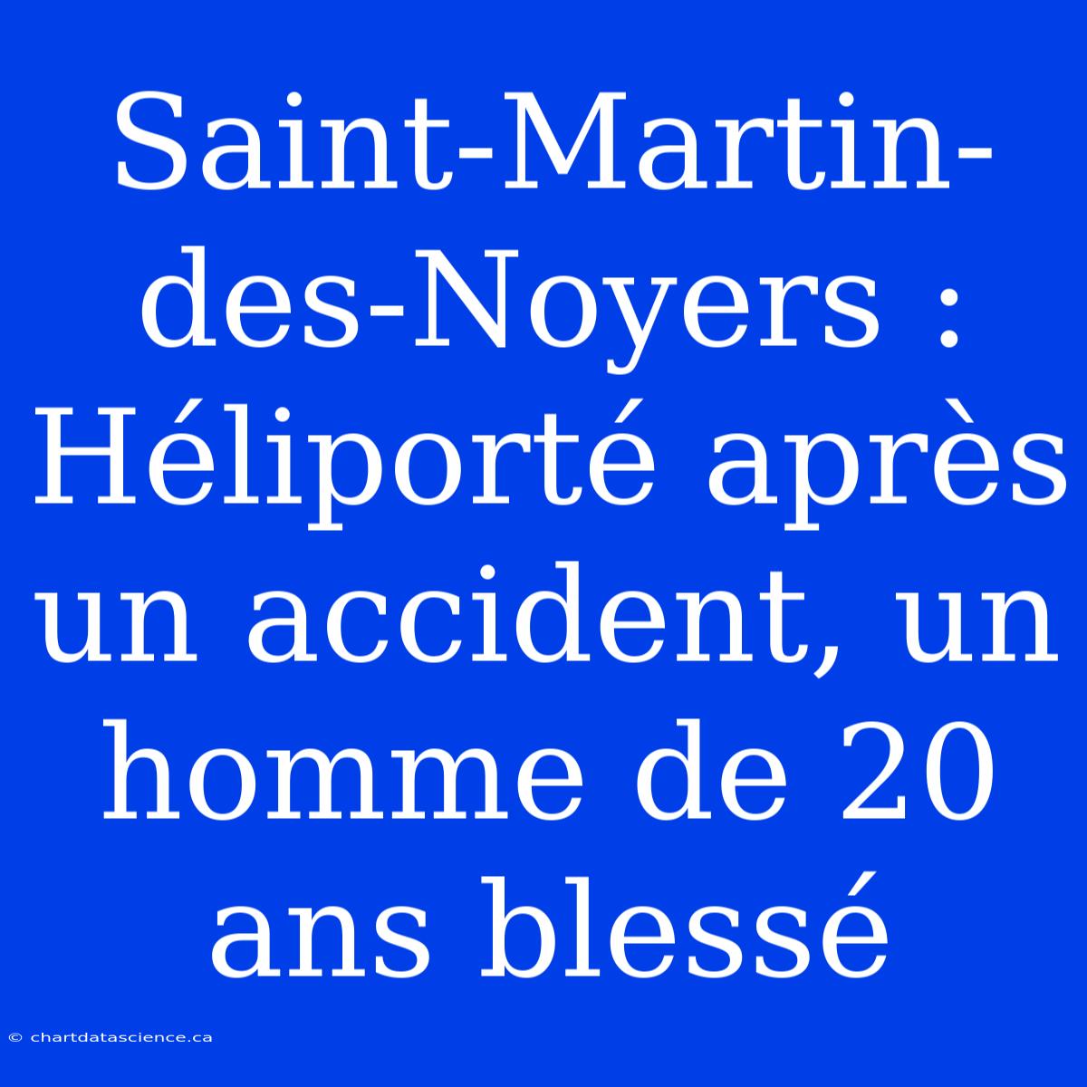 Saint-Martin-des-Noyers : Héliporté Après Un Accident, Un Homme De 20 Ans Blessé