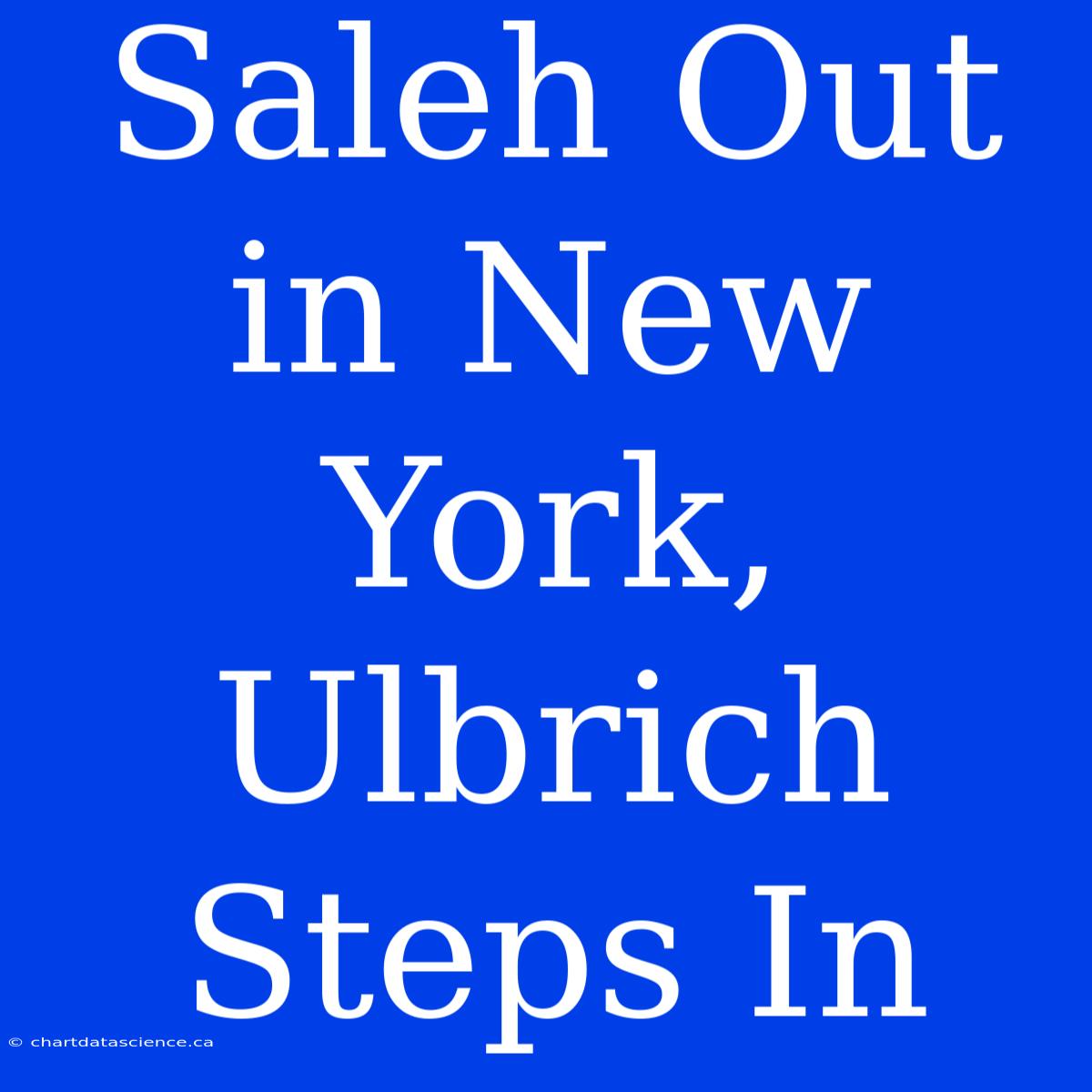 Saleh Out In New York, Ulbrich Steps In