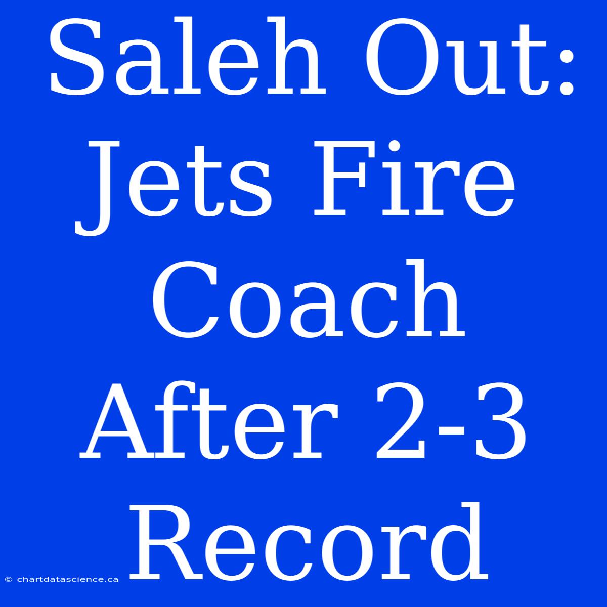 Saleh Out: Jets Fire Coach After 2-3 Record