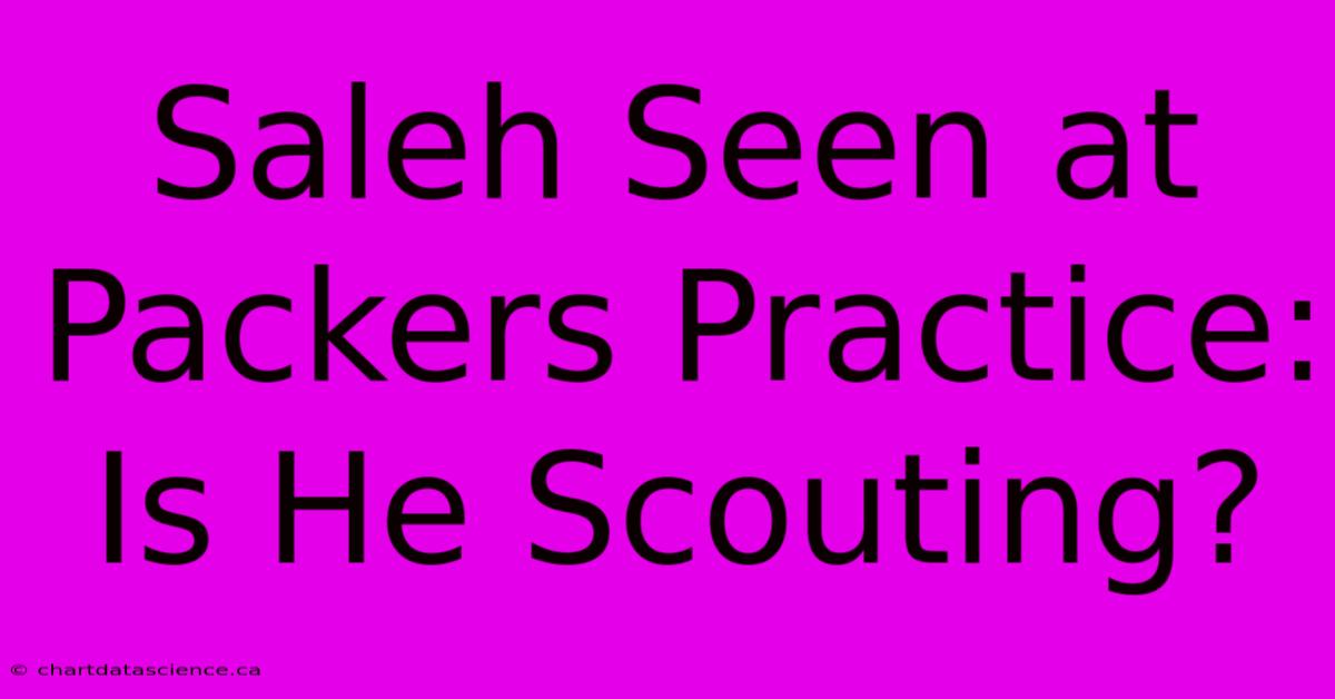 Saleh Seen At Packers Practice: Is He Scouting?