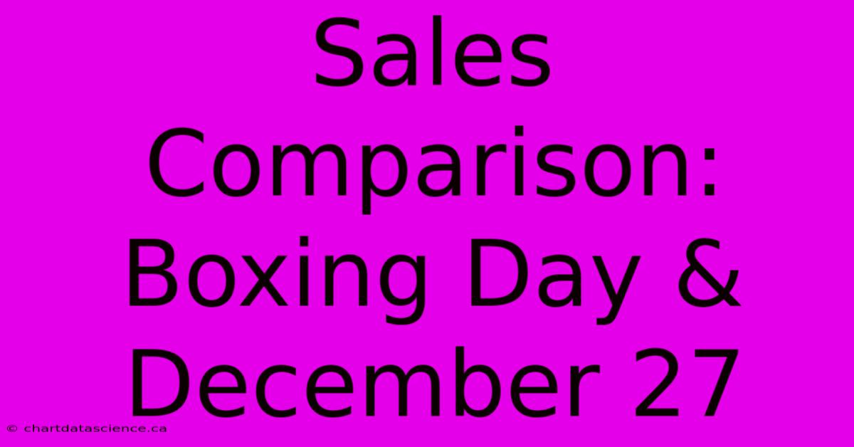 Sales Comparison: Boxing Day & December 27