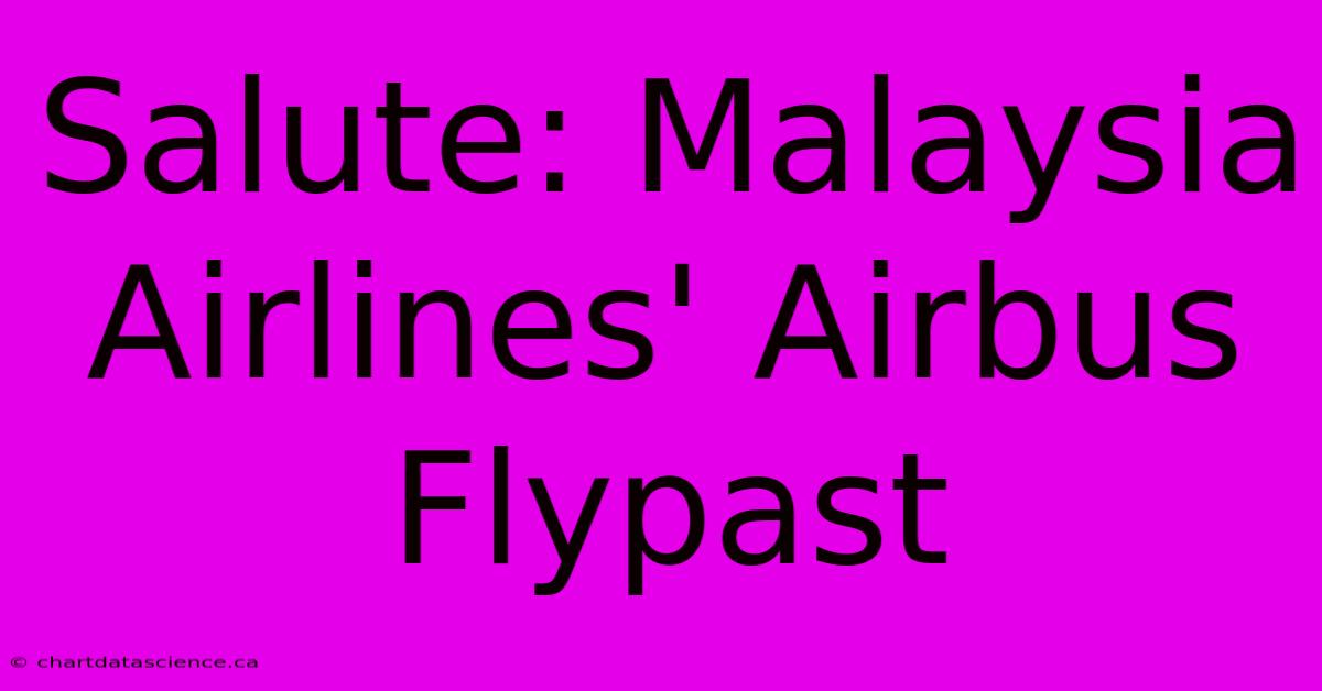 Salute: Malaysia Airlines' Airbus Flypast