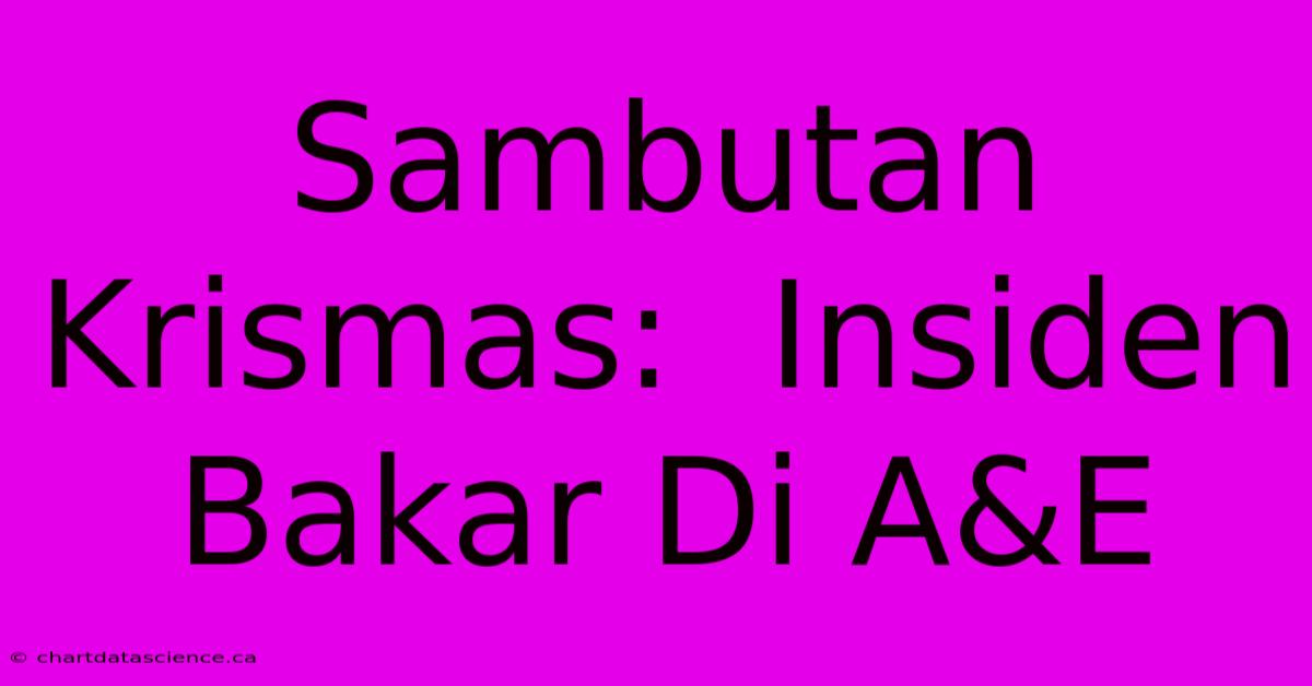 Sambutan Krismas:  Insiden Bakar Di A&E