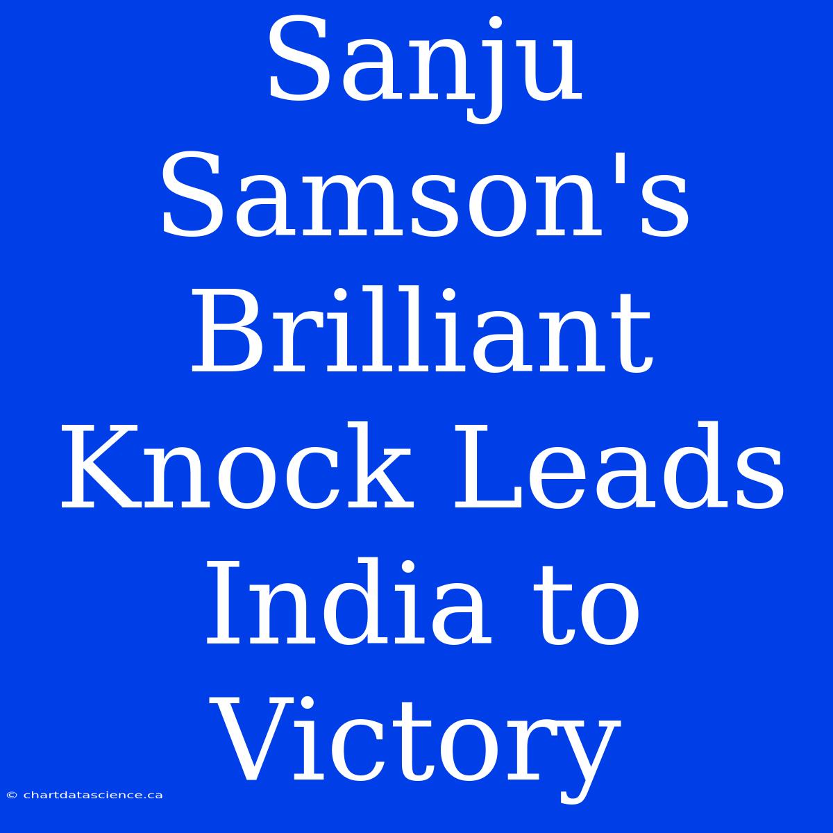 Sanju Samson's Brilliant Knock Leads India To Victory