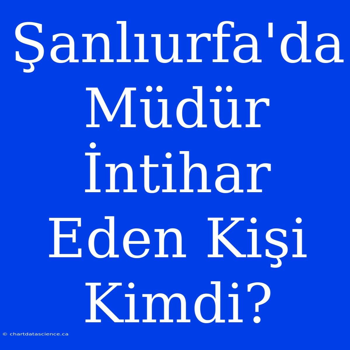 Şanlıurfa'da Müdür İntihar Eden Kişi Kimdi?