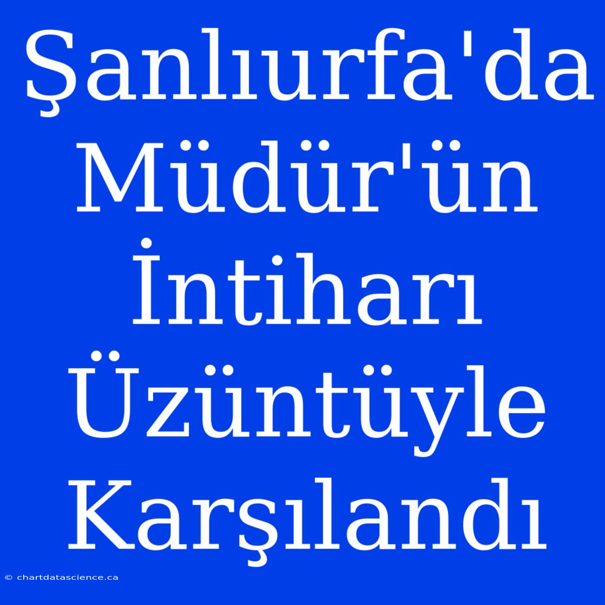 Şanlıurfa'da Müdür'ün İntiharı Üzüntüyle Karşılandı