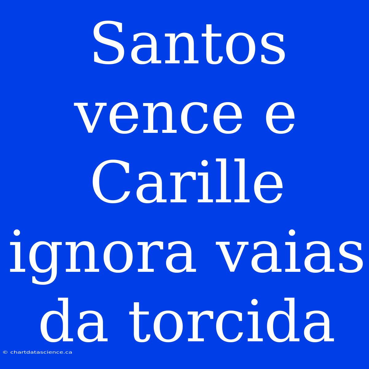 Santos Vence E Carille Ignora Vaias Da Torcida