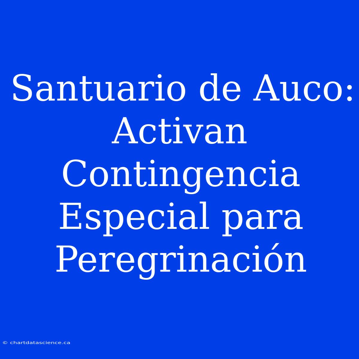 Santuario De Auco: Activan Contingencia Especial Para Peregrinación