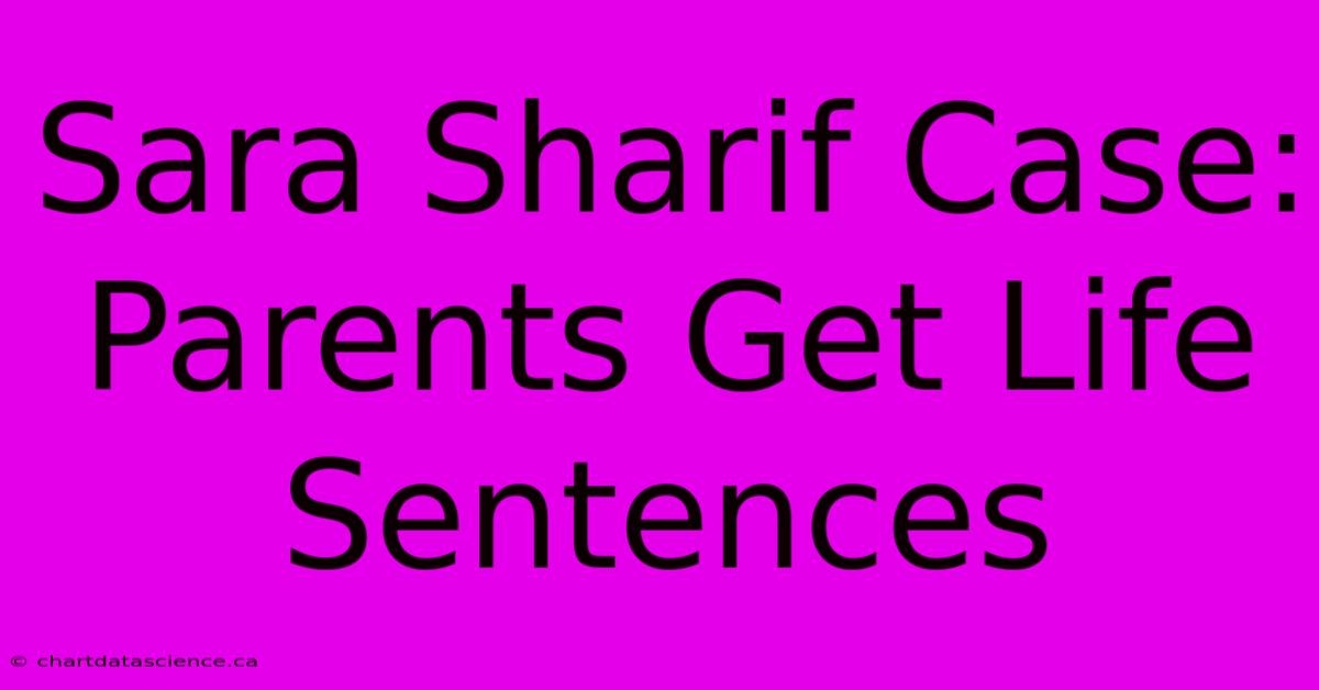 Sara Sharif Case: Parents Get Life Sentences