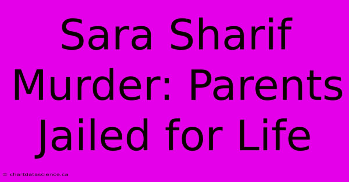 Sara Sharif Murder: Parents Jailed For Life