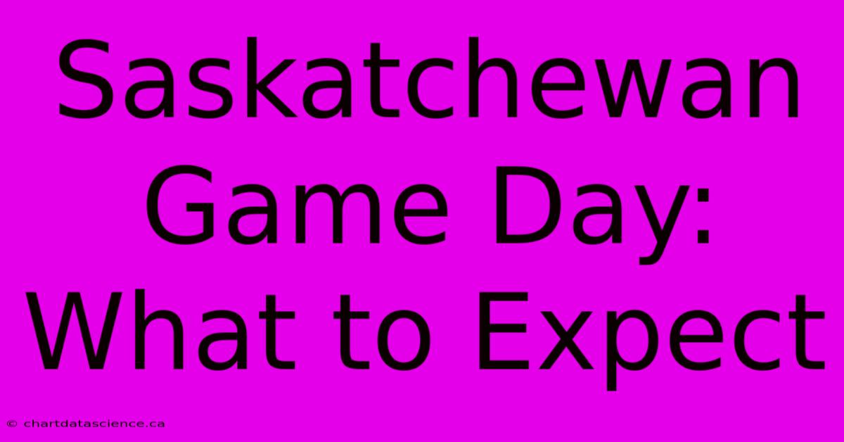 Saskatchewan Game Day: What To Expect