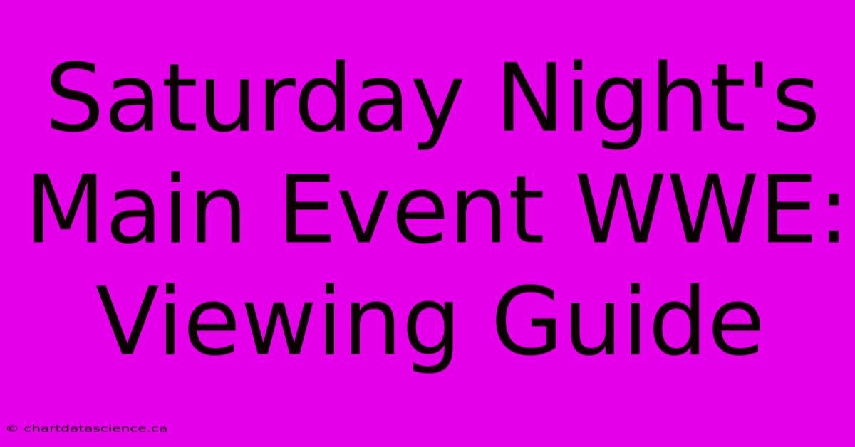 Saturday Night's Main Event WWE: Viewing Guide