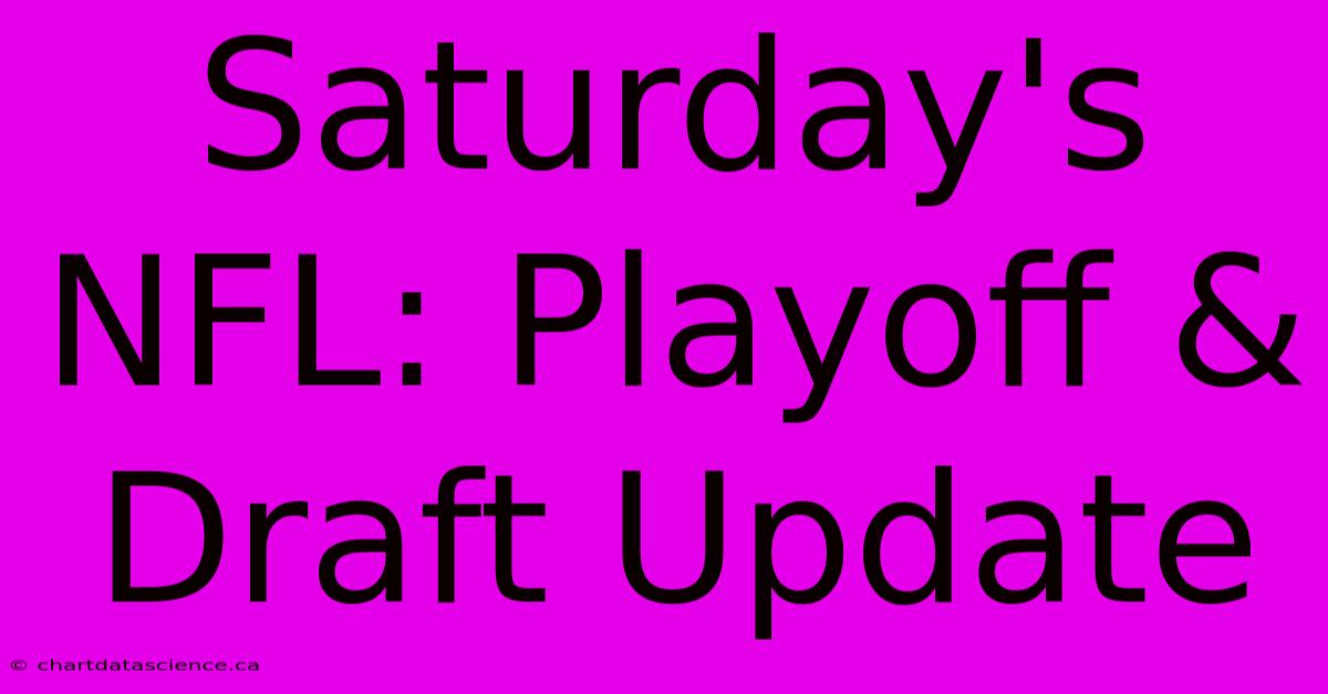 Saturday's NFL: Playoff & Draft Update