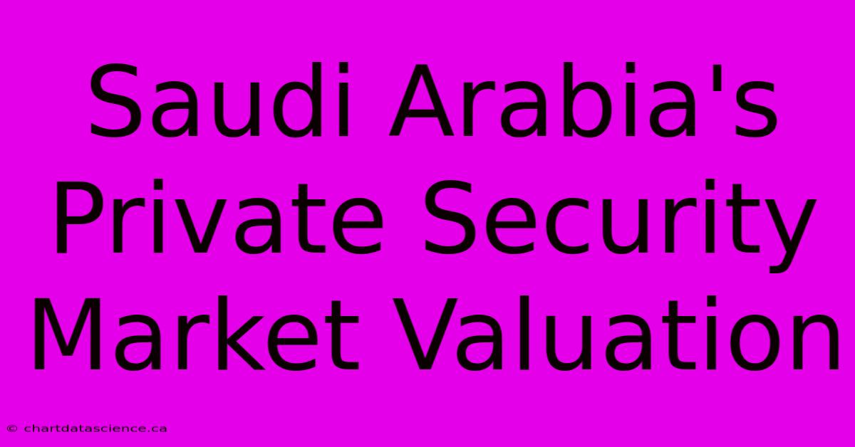 Saudi Arabia's Private Security Market Valuation