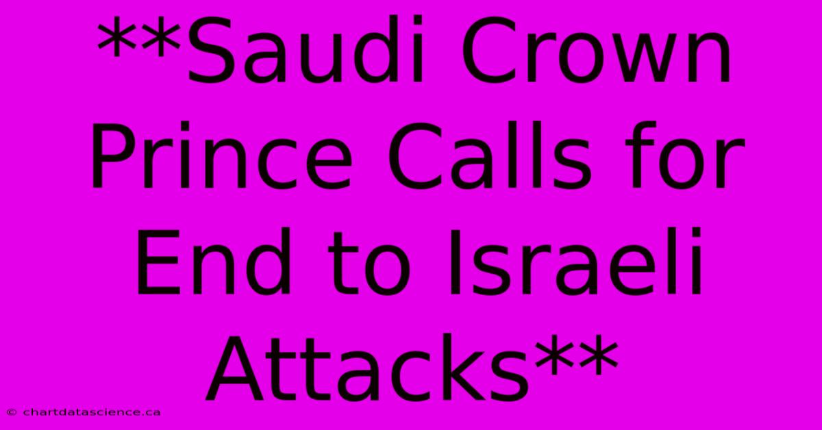 **Saudi Crown Prince Calls For End To Israeli Attacks** 