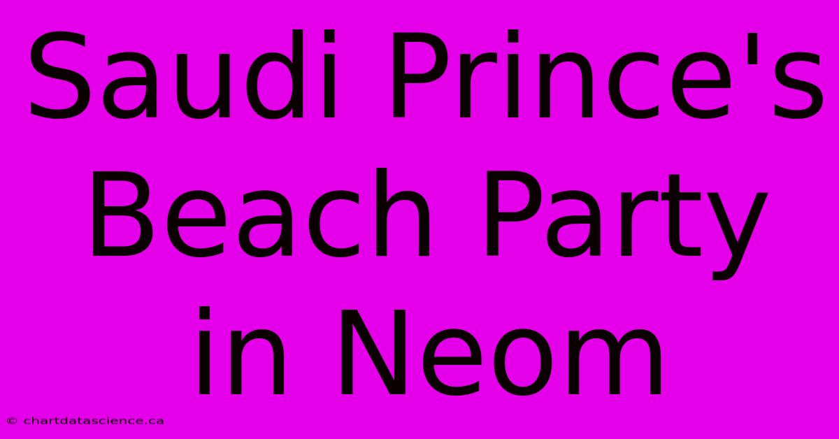 Saudi Prince's Beach Party In Neom