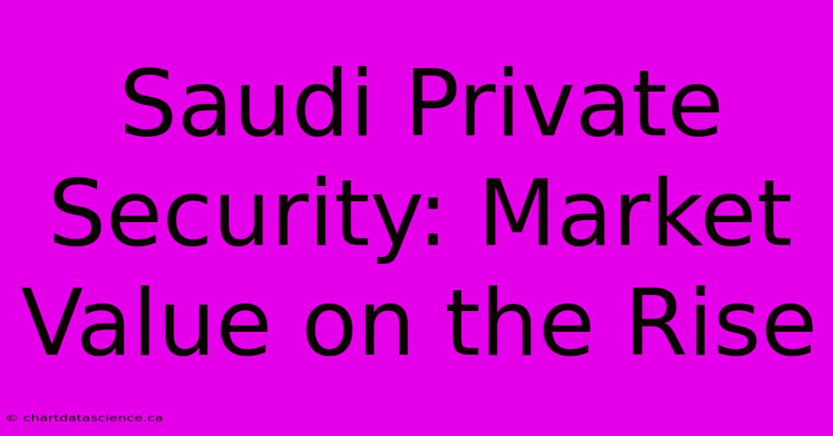 Saudi Private Security: Market Value On The Rise