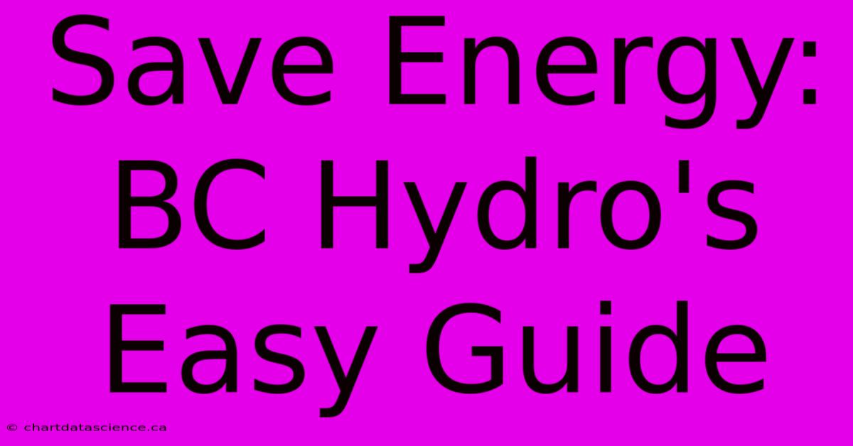 Save Energy: BC Hydro's Easy Guide