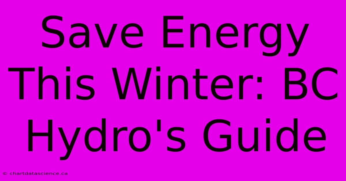 Save Energy This Winter: BC Hydro's Guide