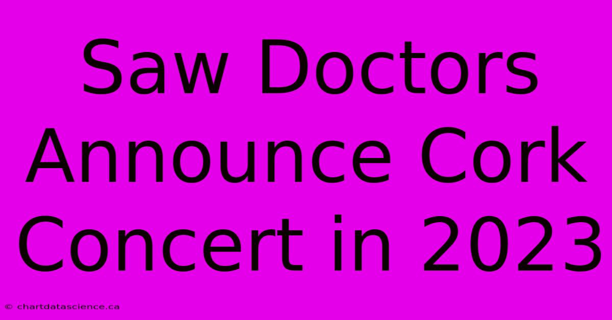 Saw Doctors Announce Cork Concert In 2023