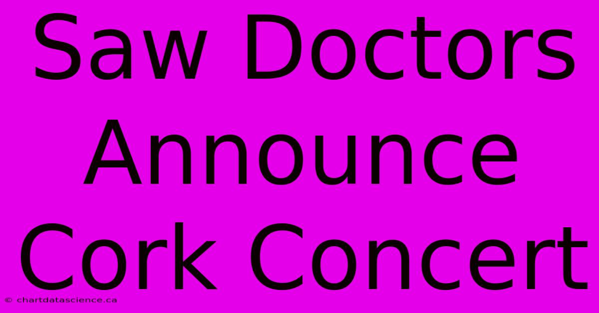 Saw Doctors Announce Cork Concert