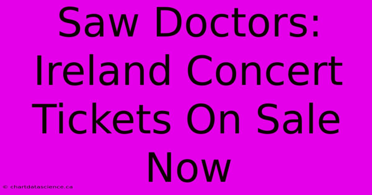 Saw Doctors: Ireland Concert Tickets On Sale Now 