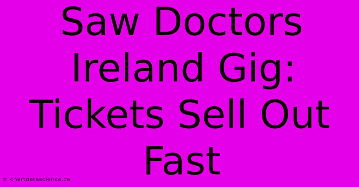 Saw Doctors Ireland Gig: Tickets Sell Out Fast