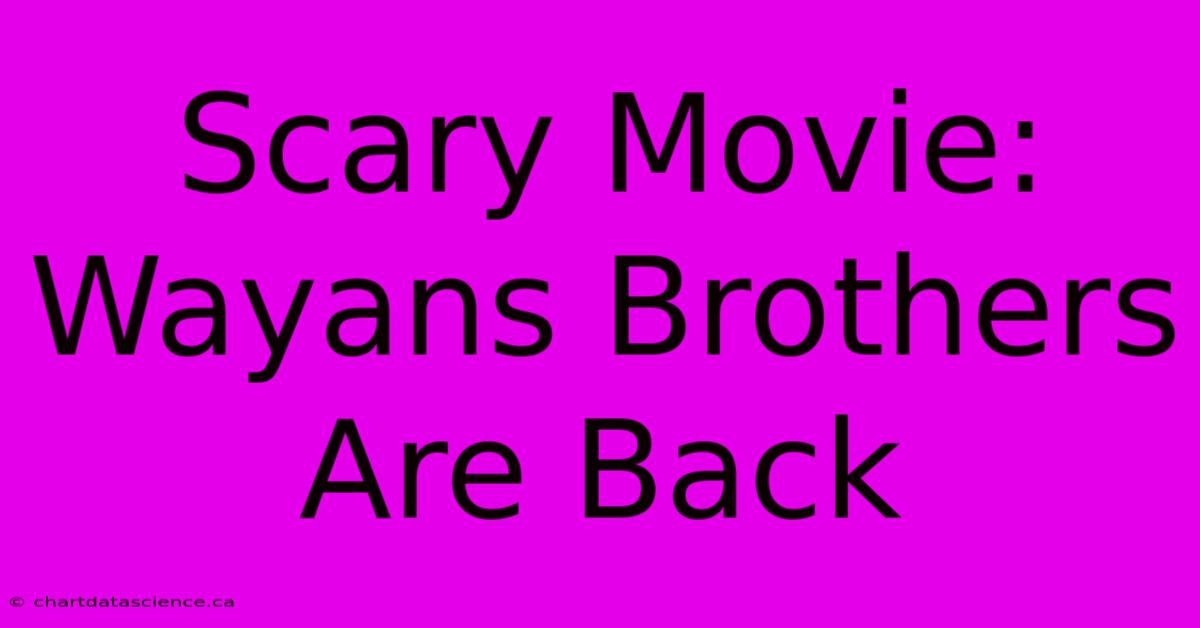 Scary Movie: Wayans Brothers Are Back